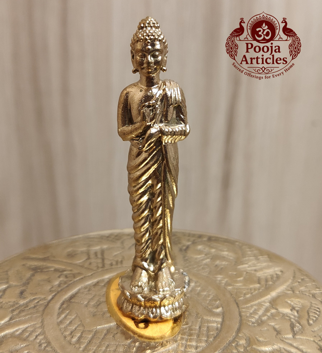 Panchaloha Standing Buddha Idol 2.2 Inch