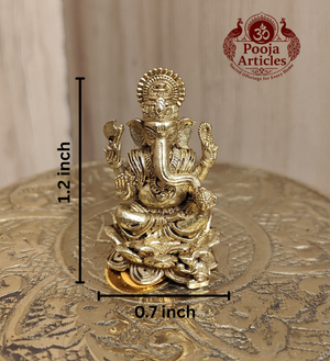 Panchaloha Ganesha Idol 1.2 Inch Pooja Articles