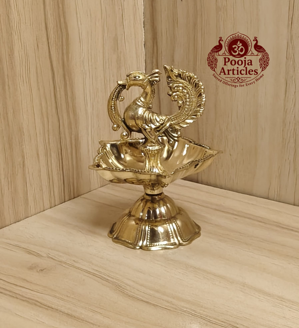 Brass Peacock Diya Size 0 – 3.1 Inch