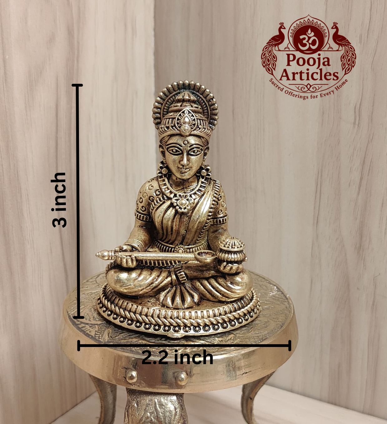 Premium Brass Annapoorani Idol 3 Inch