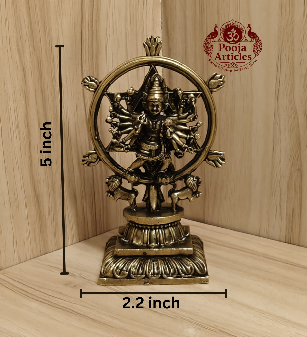 Premium Brass Chakrathalwar Statue 5 Inch