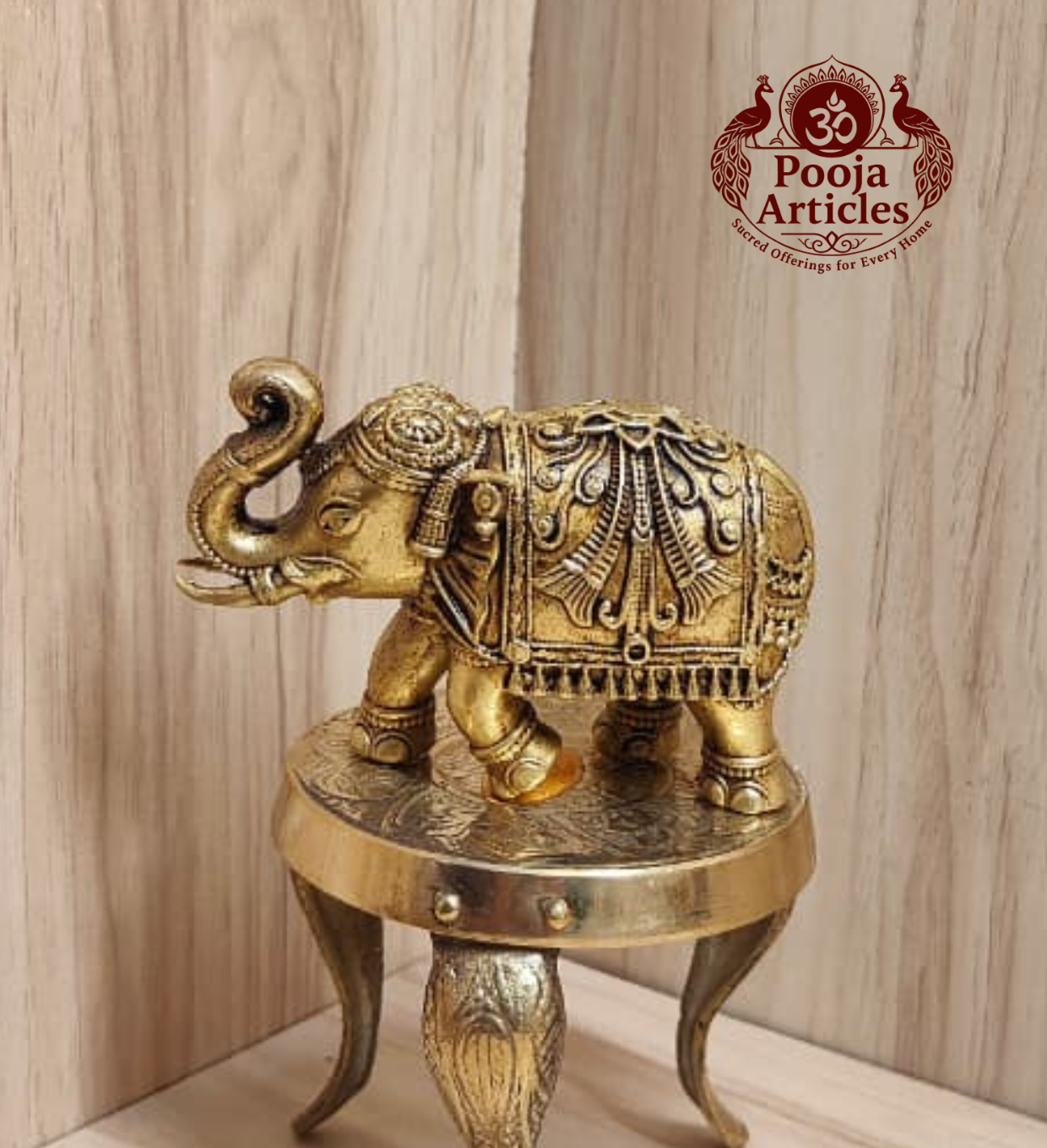 Premium Brass Elephant Statue 2.5 Inch