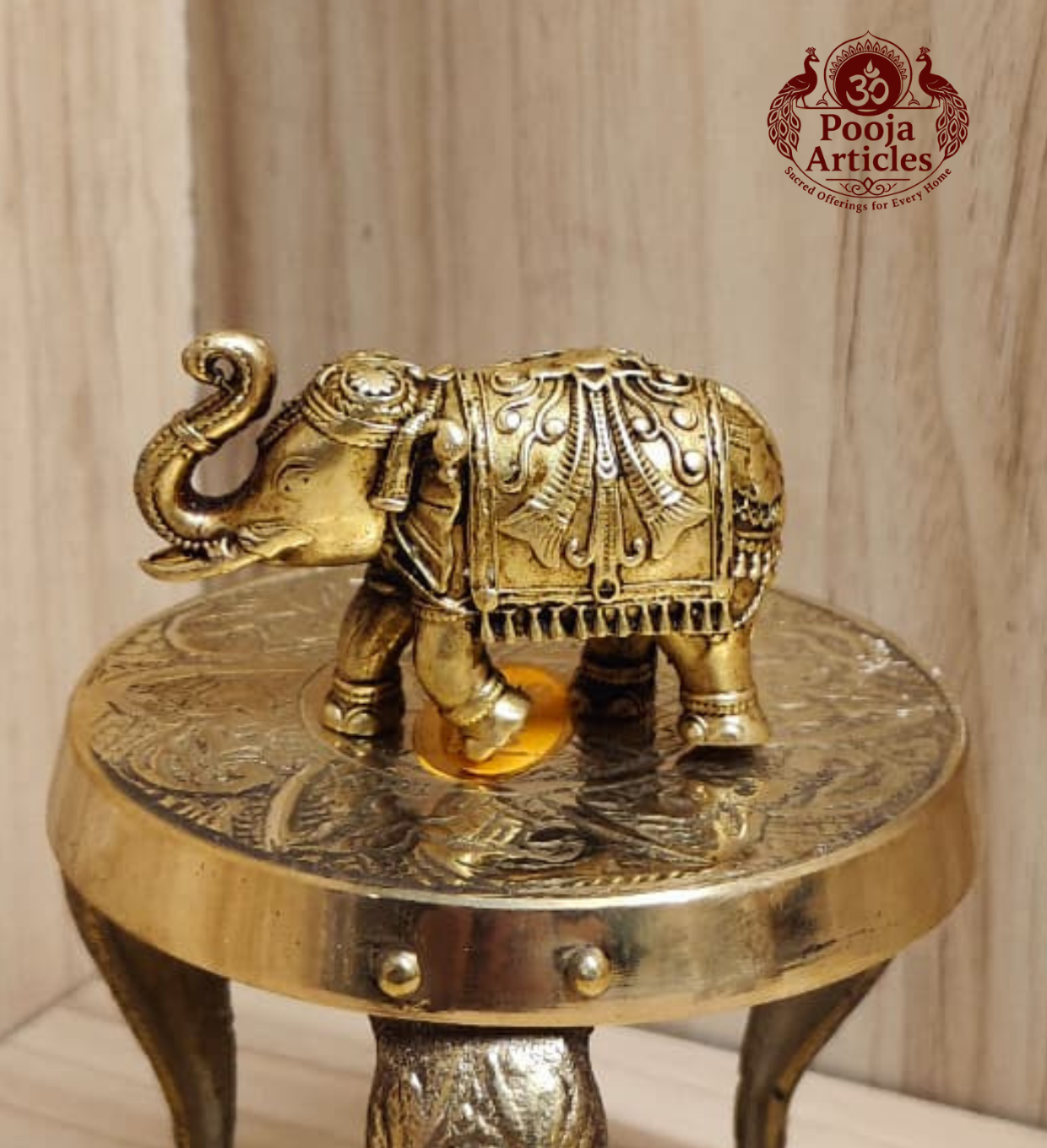 Premium Brass Elephant Statue 1.5 Inch