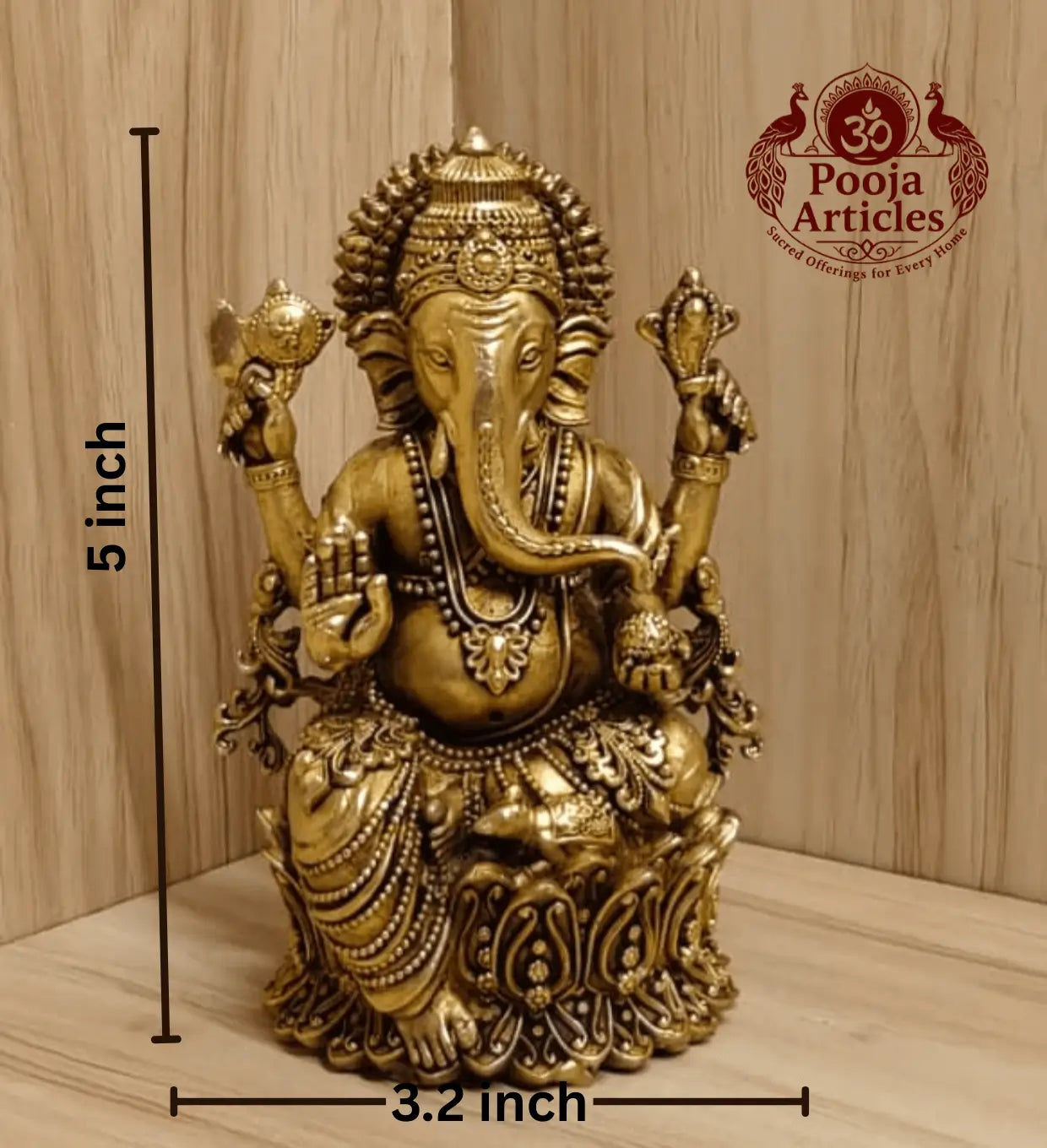 Premium Brass Ganesh Statue 5 Inch