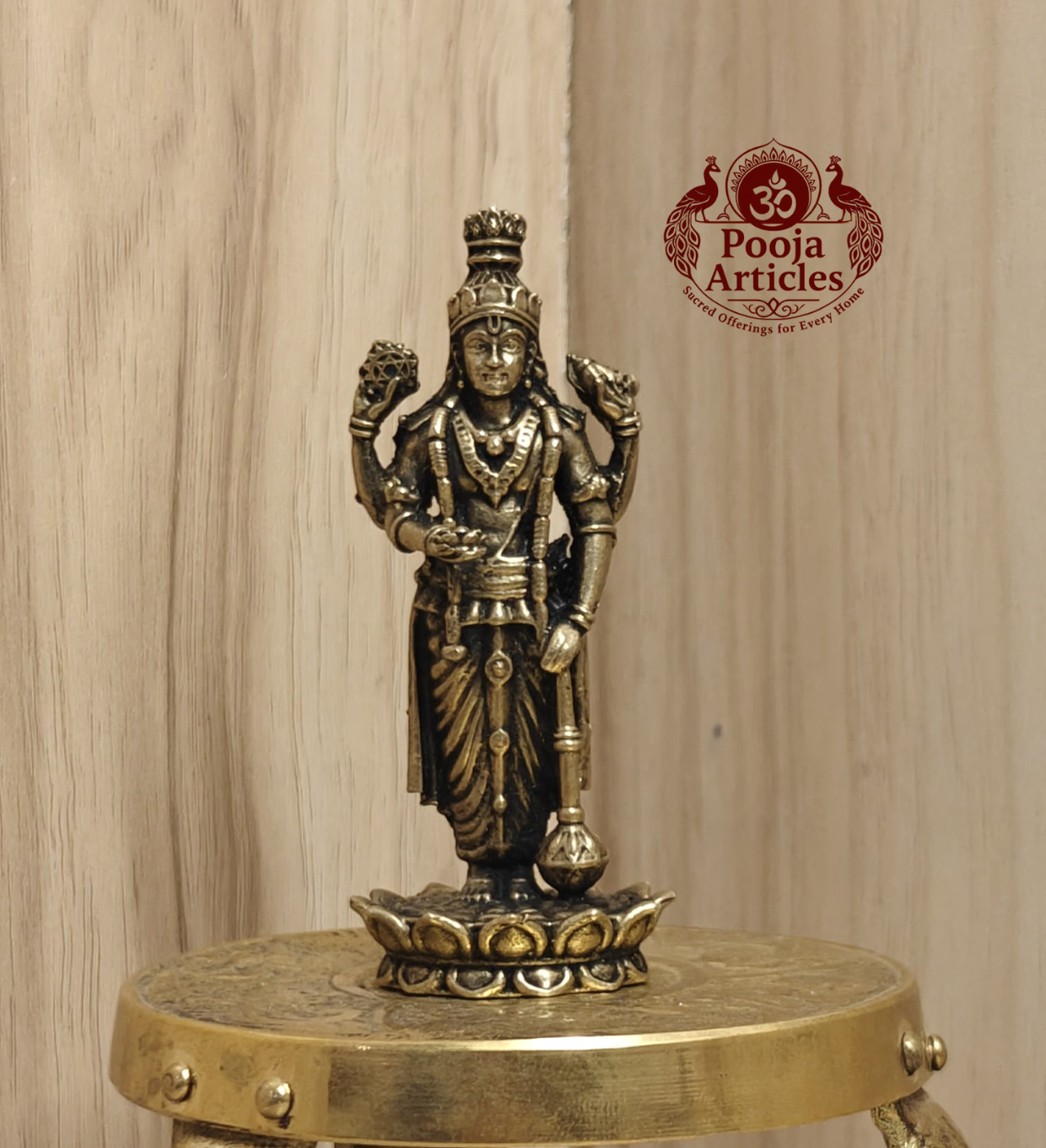 Premium Brass Guruvayoorappan Idol 3 Inch