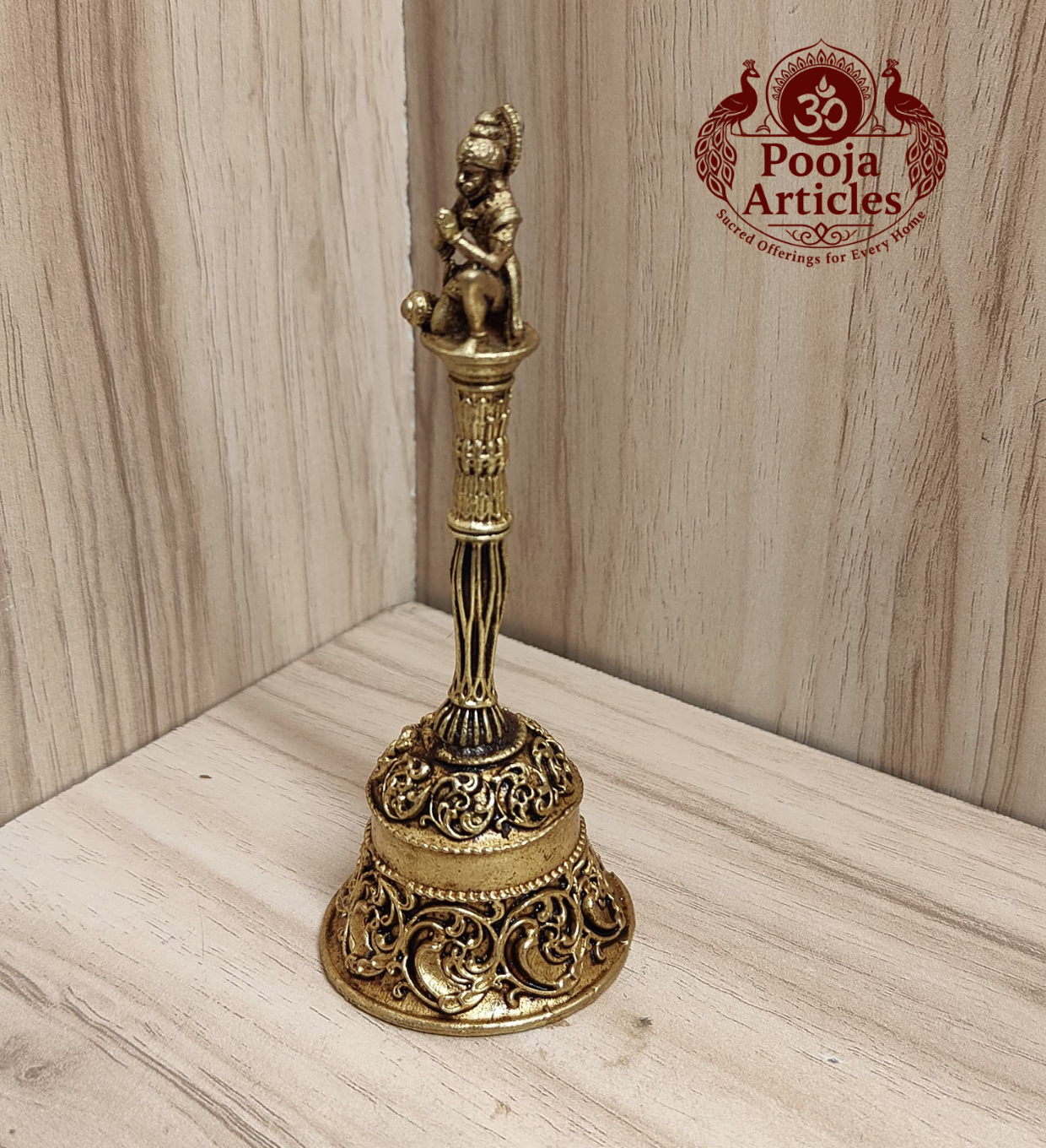 Premium Brass Hanuman Pooja Bell 4.4 Inch