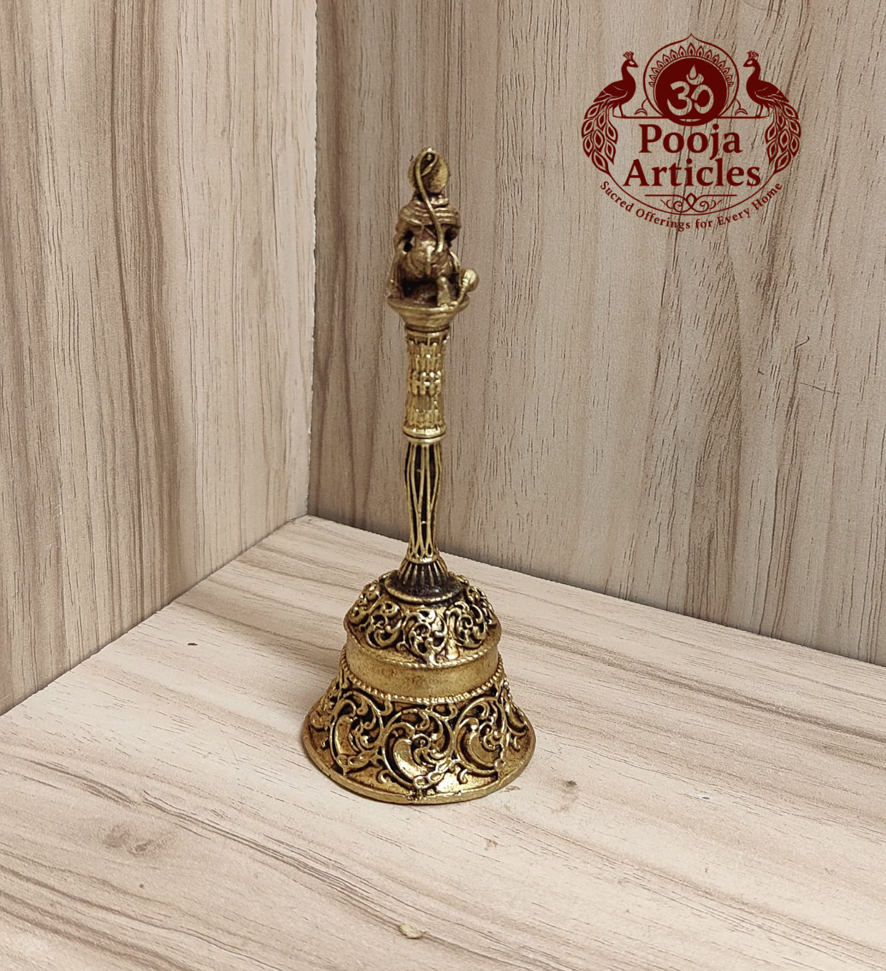 Premium Brass Hanuman Pooja Bell 4.4 Inch