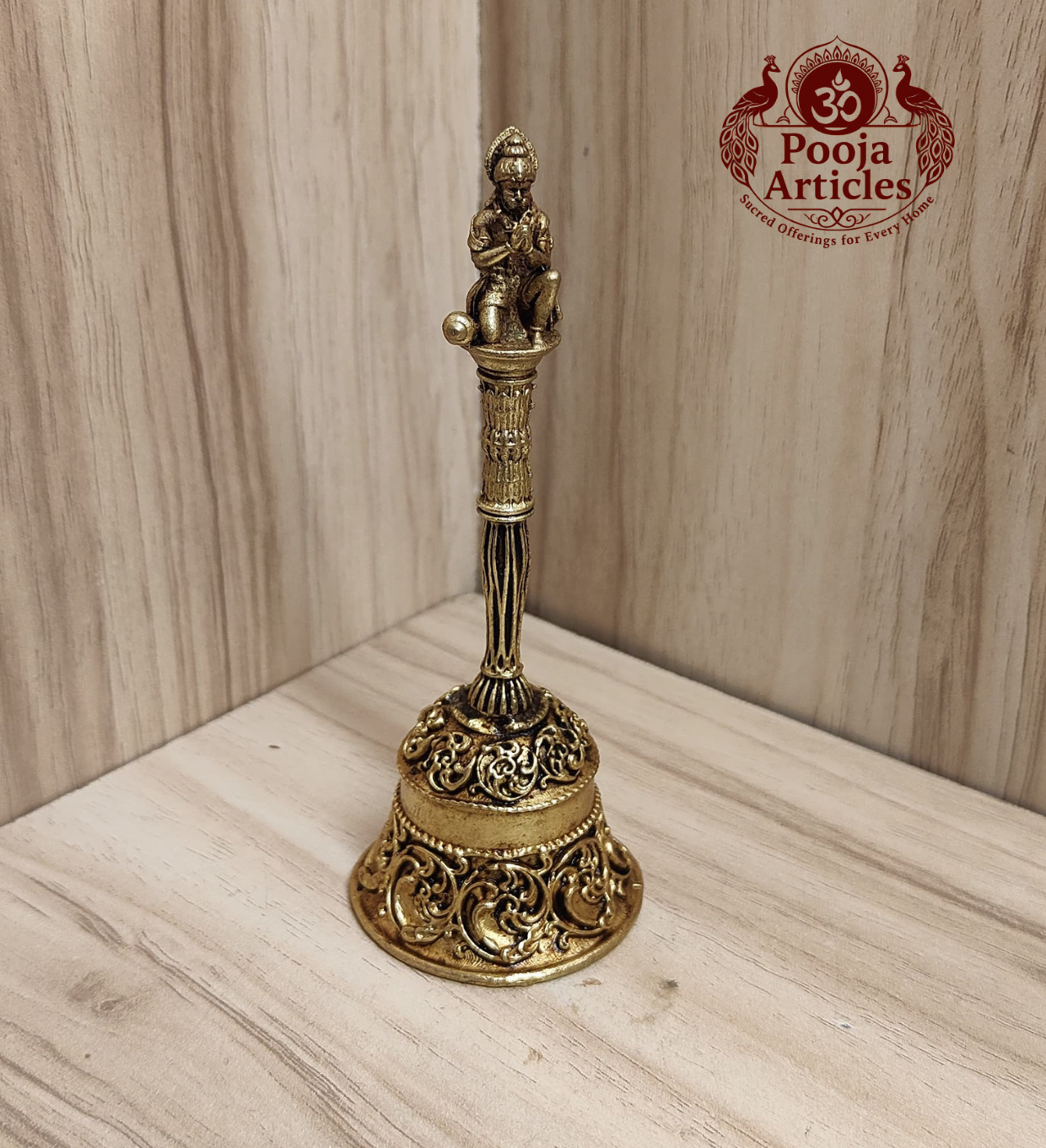 Premium Brass Hanuman Pooja Bell 4.4 Inch