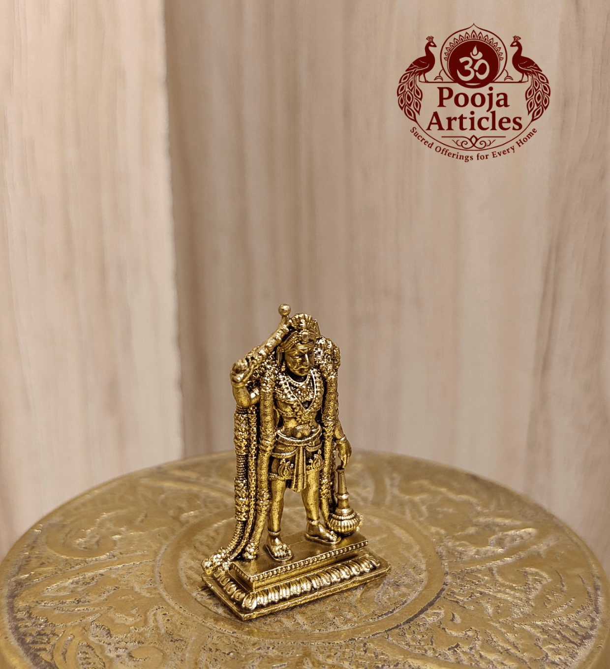 Premium Brass Karuppasamy Statue 1.5 Inch Pooja Articles