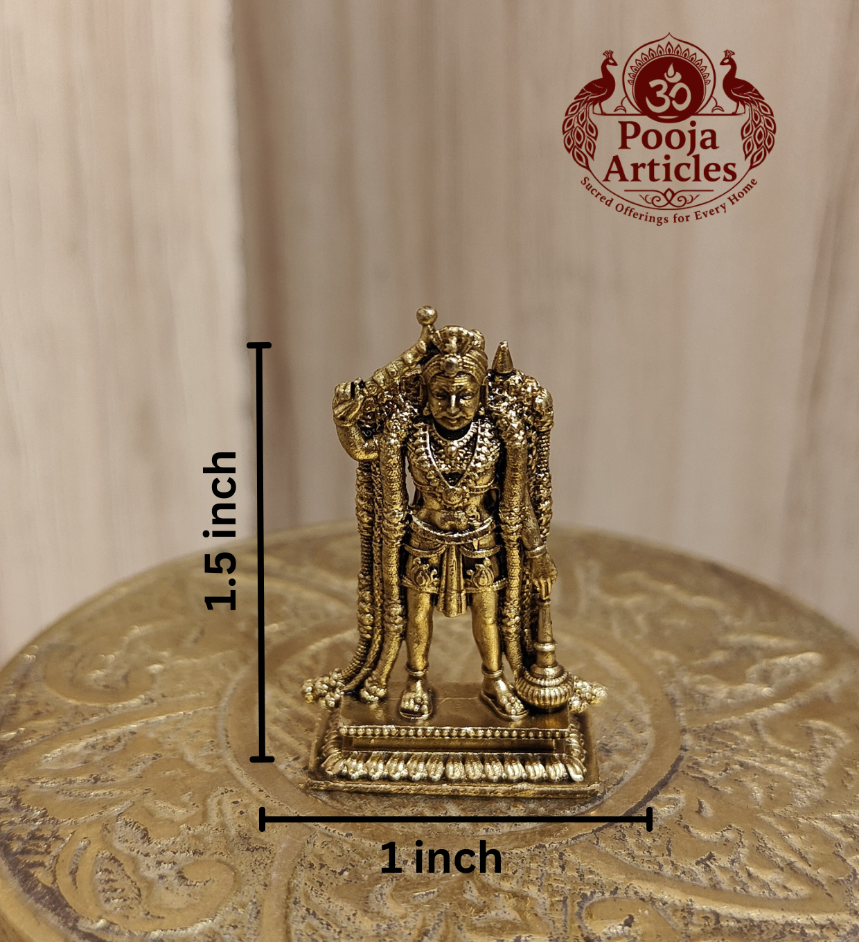 Premium Brass Karuppasamy Statue 1.5 Inch