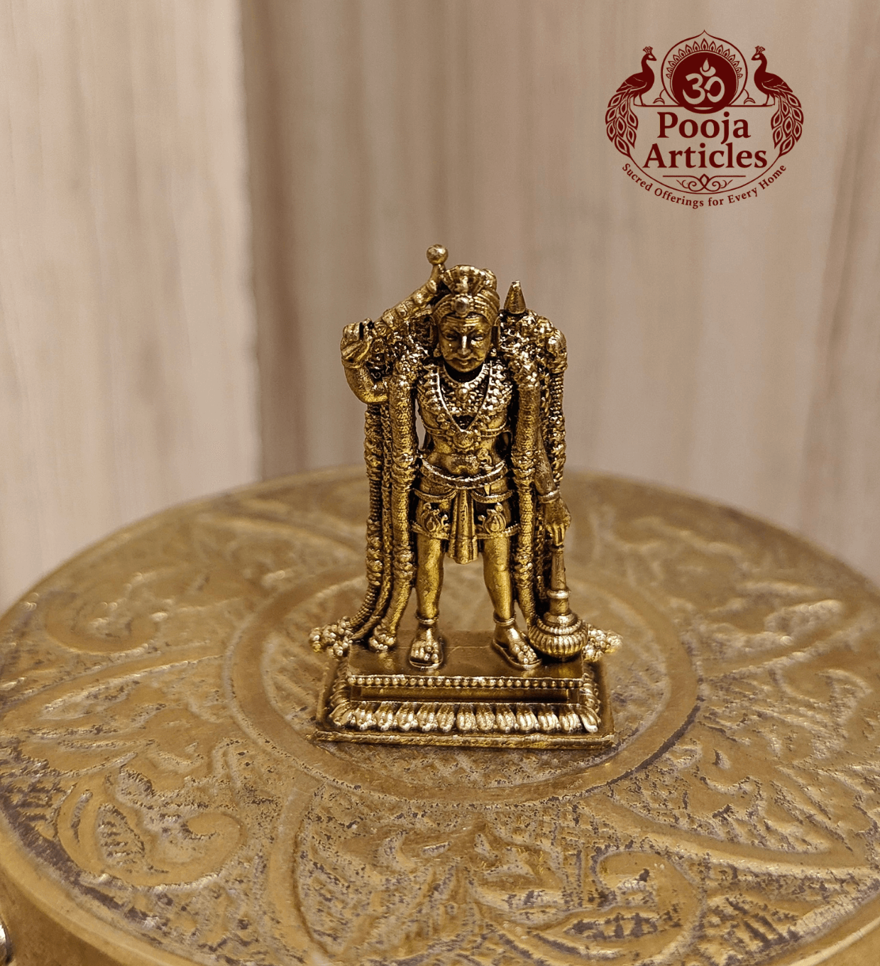 Premium Brass Karuppasamy Statue 1.5 Inch