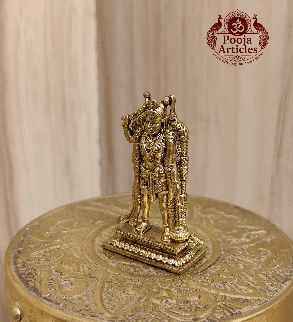 Premium Brass Karuppasamy Statue 1.6 Inch Pooja Articles