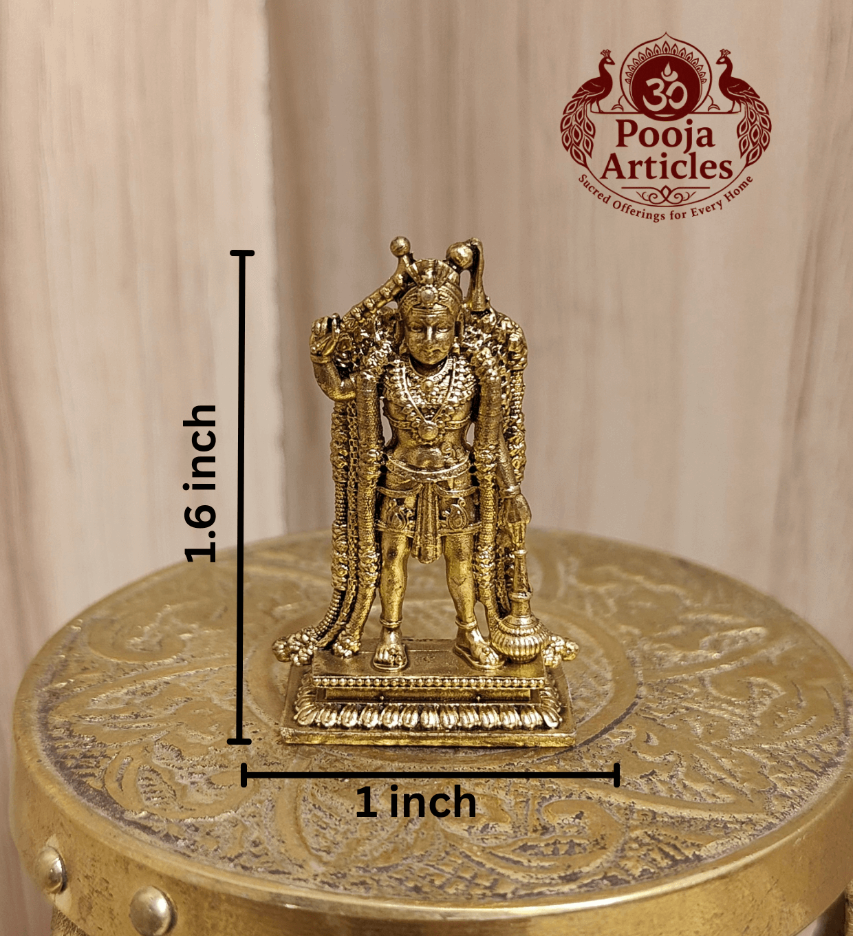 Premium Brass Karuppasamy Statue 1.6 Inch