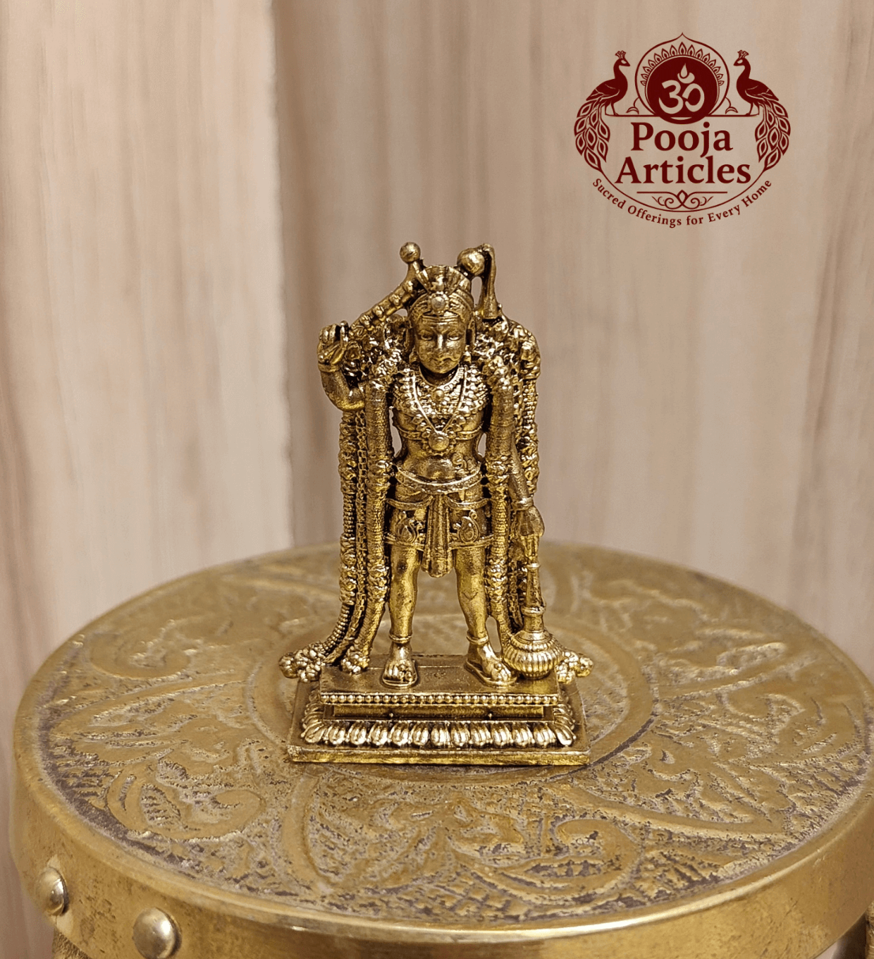 Premium Brass Karuppasamy Statue 1.6 Inch