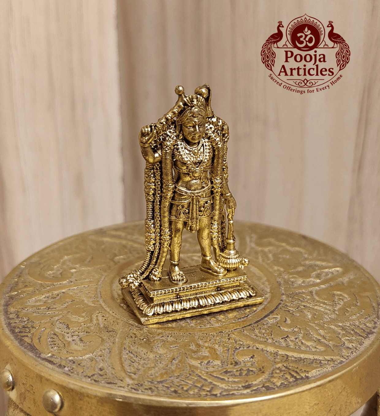 Premium Brass Karuppasamy Statue 1.6 Inch Pooja Articles