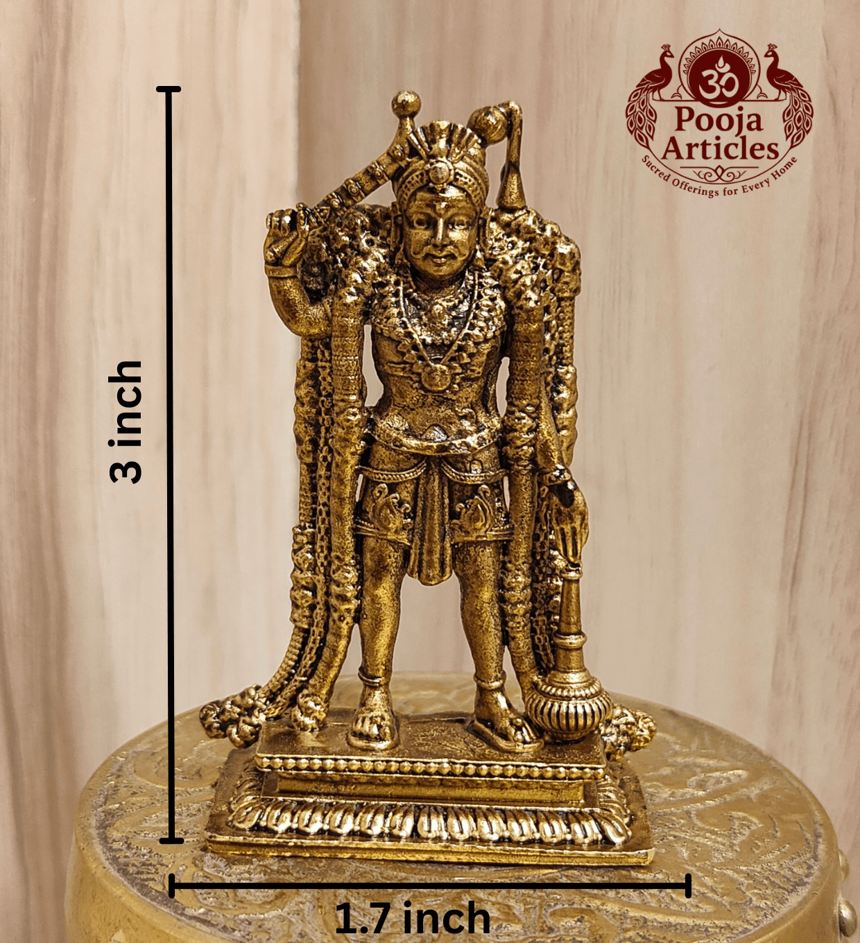 Premium Brass Karuppasamy Statue 3 Inch