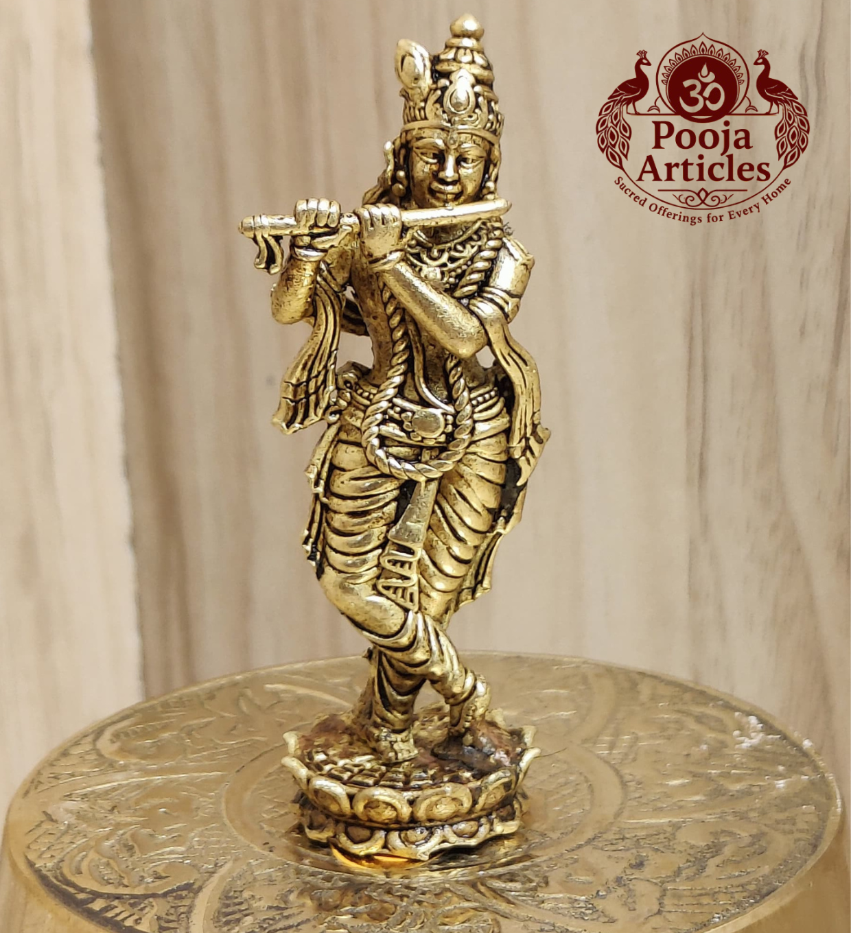Premium Brass Krishna Idol 3 Inch