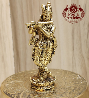Premium Brass Krishna Idol 3 Inch