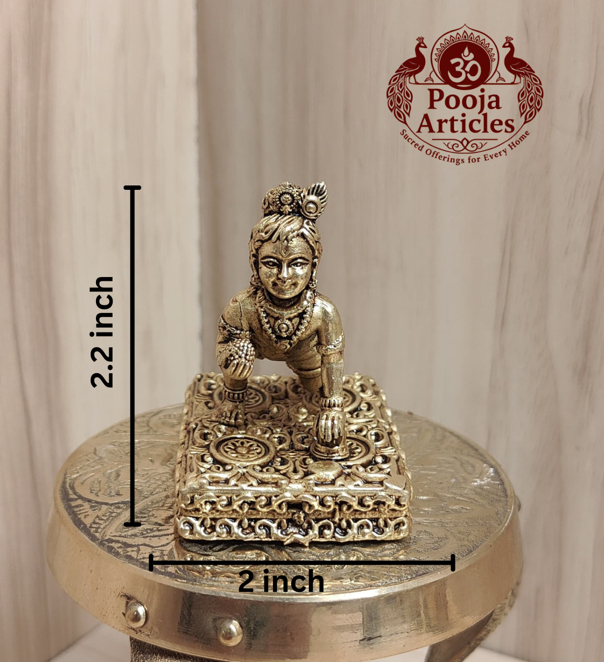 Premium Brass Laddu Gopal Idol 2.2-Inch