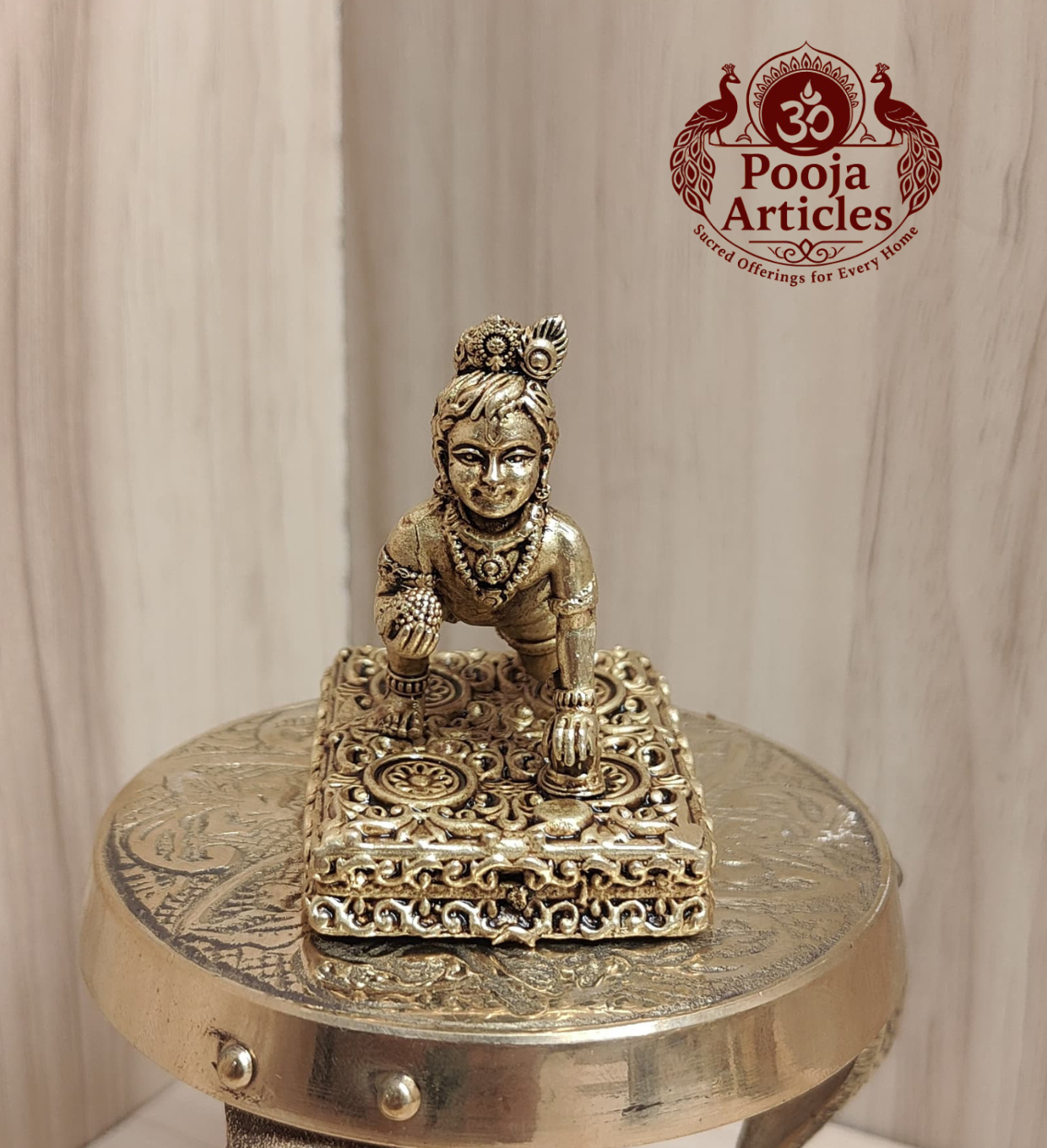 Premium Brass Laddu Gopal Idol 2.2-Inch