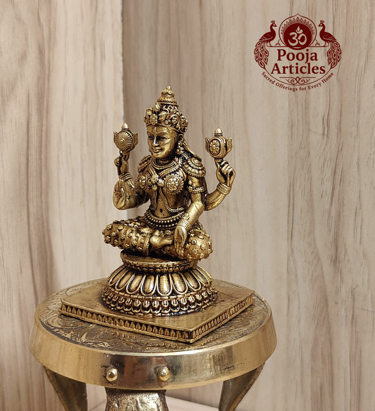 Premium Brass Lakshmi Statue 3 Inch