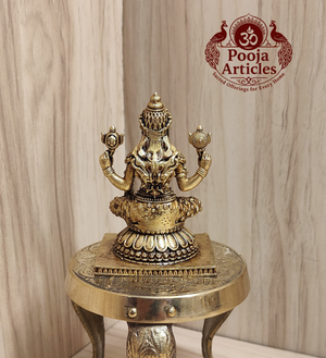 Premium Brass Lakshmi Statue 3 Inch