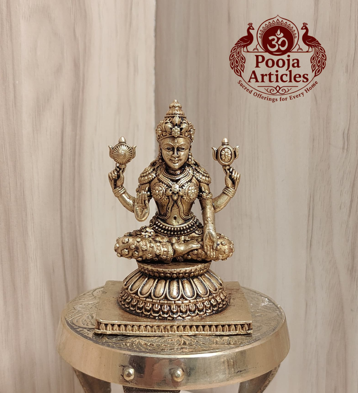 Premium Brass Lakshmi Statue 3 Inch