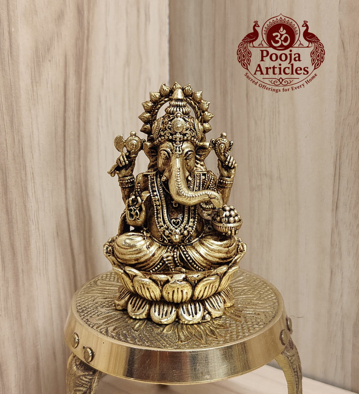 Premium Brass Lord Ganesh Idol 3 Inch