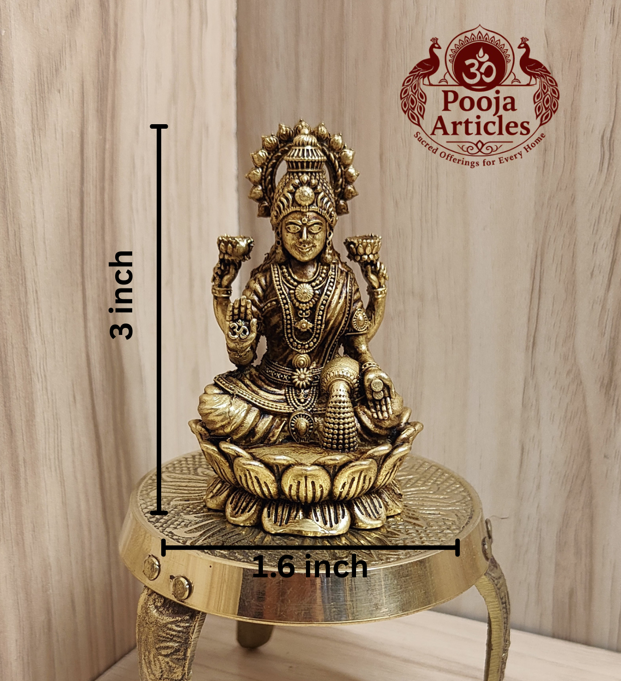 Premium Brass Lakshmi Statue 3 Inch