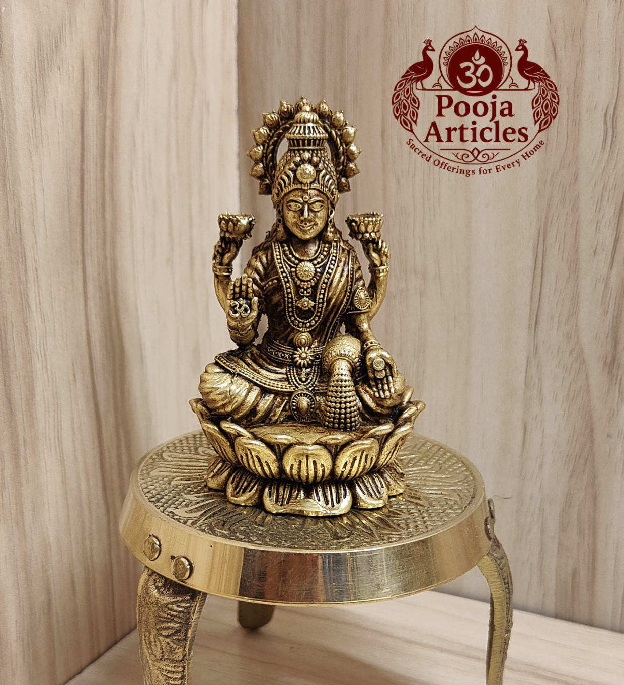 Premium Brass Lakshmi Statue 3 Inch