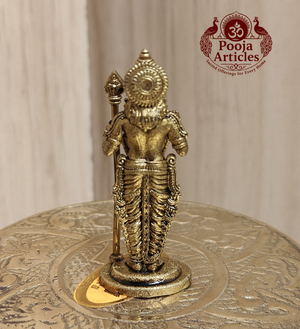 Premium Brass Lord Murugan Idol 2 Inch Pooja Articles