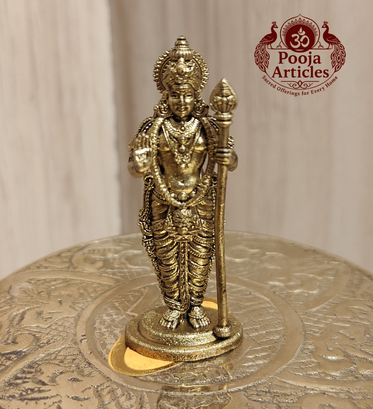 Premium Brass Lord Murugan Idol 2 Inch