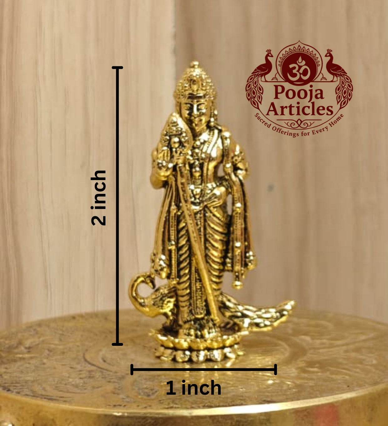 Premium Brass Lord Murugan Statue 2 Inch