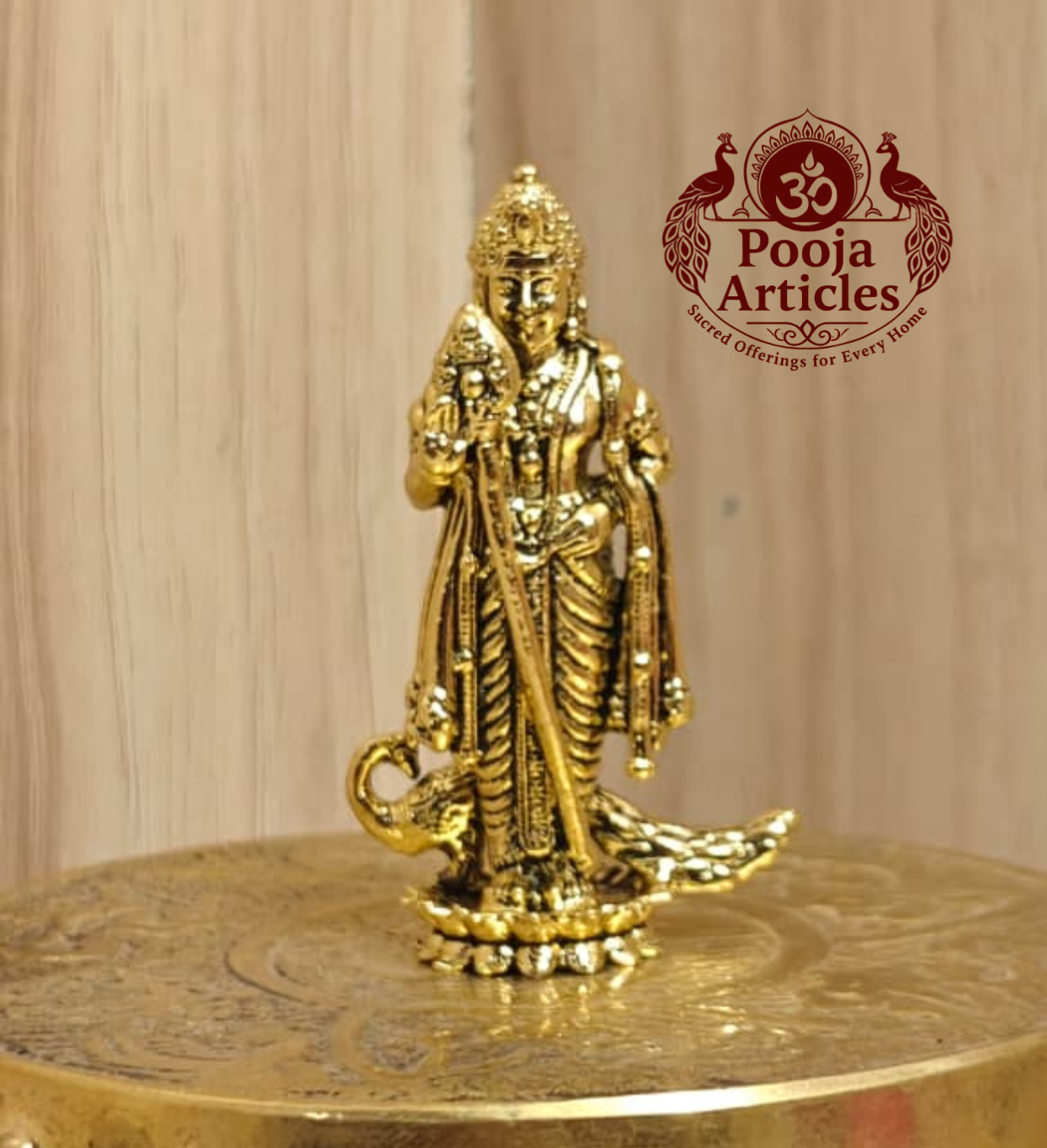 Premium Brass Lord Murugan Statue 2 Inch