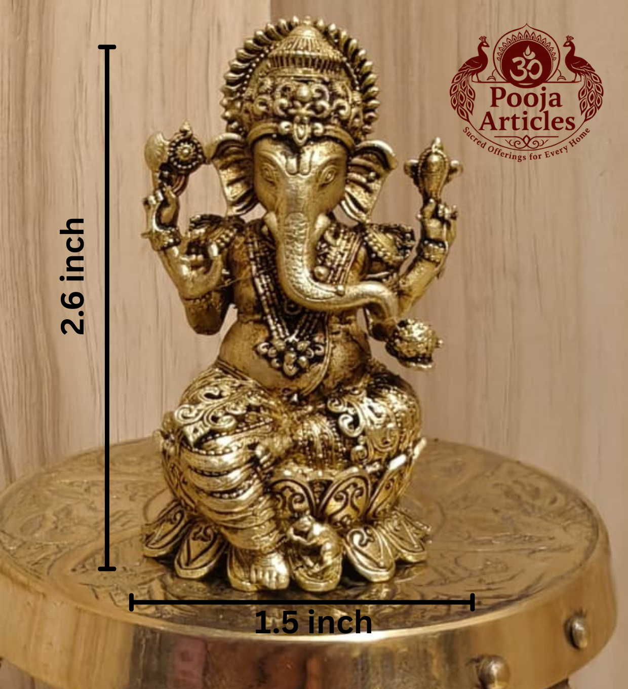 Premium Brass Vinayagar Statue 2.6 Inch