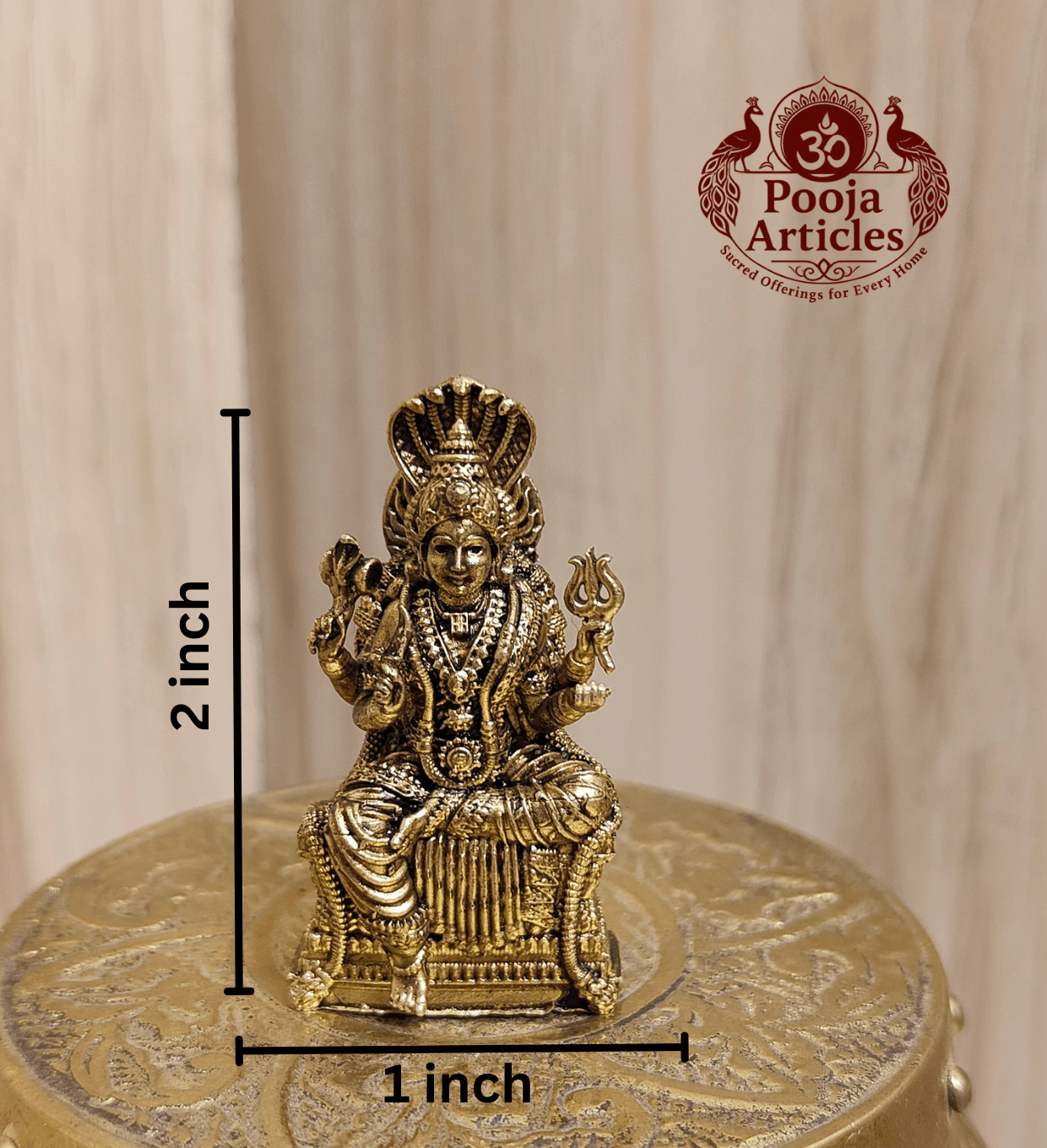 Premium Brass Mariamman Statue 2 Inch