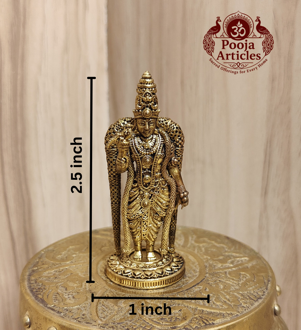Premium Brass Meenakshi Amman Statue 2.5 Inch