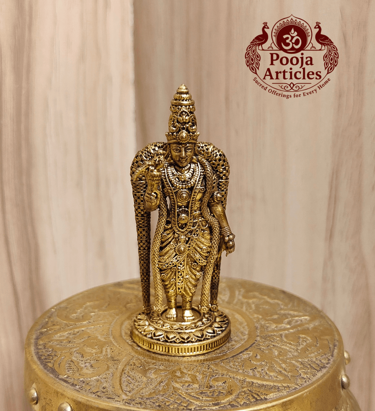 Premium Brass Meenakshi Amman Statue 2.5 Inch