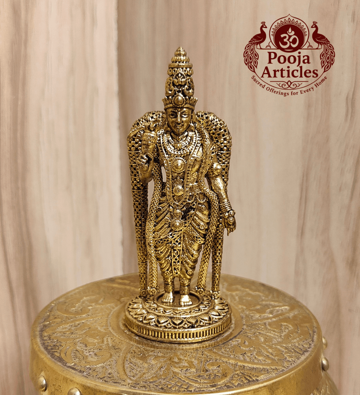 Premium Brass Meenakshi Amman Statue 3 Inch