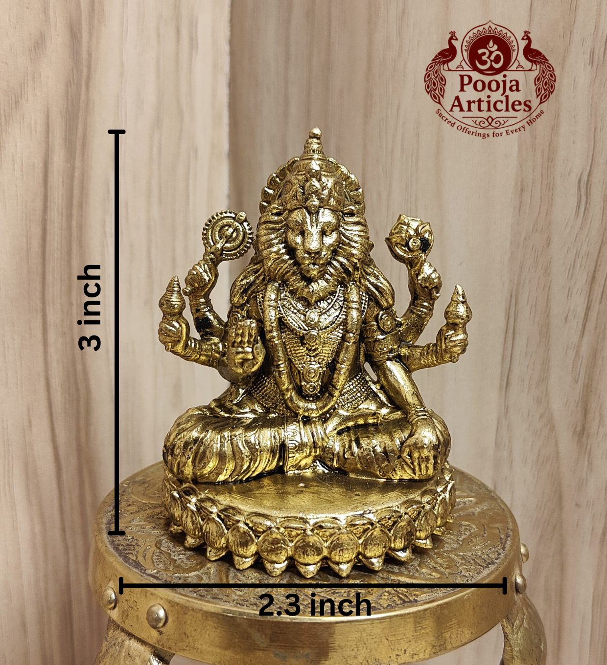 Premium Brass Narasimha Statue 3 Inch