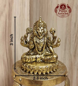 Premium Brass Narasimha Statue 3 Inch Pooja Articles