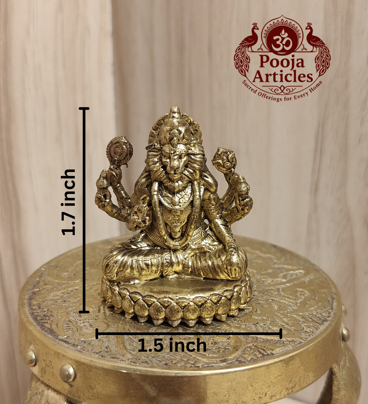 Premium Brass Narasimha Statue 1.7 Inch
