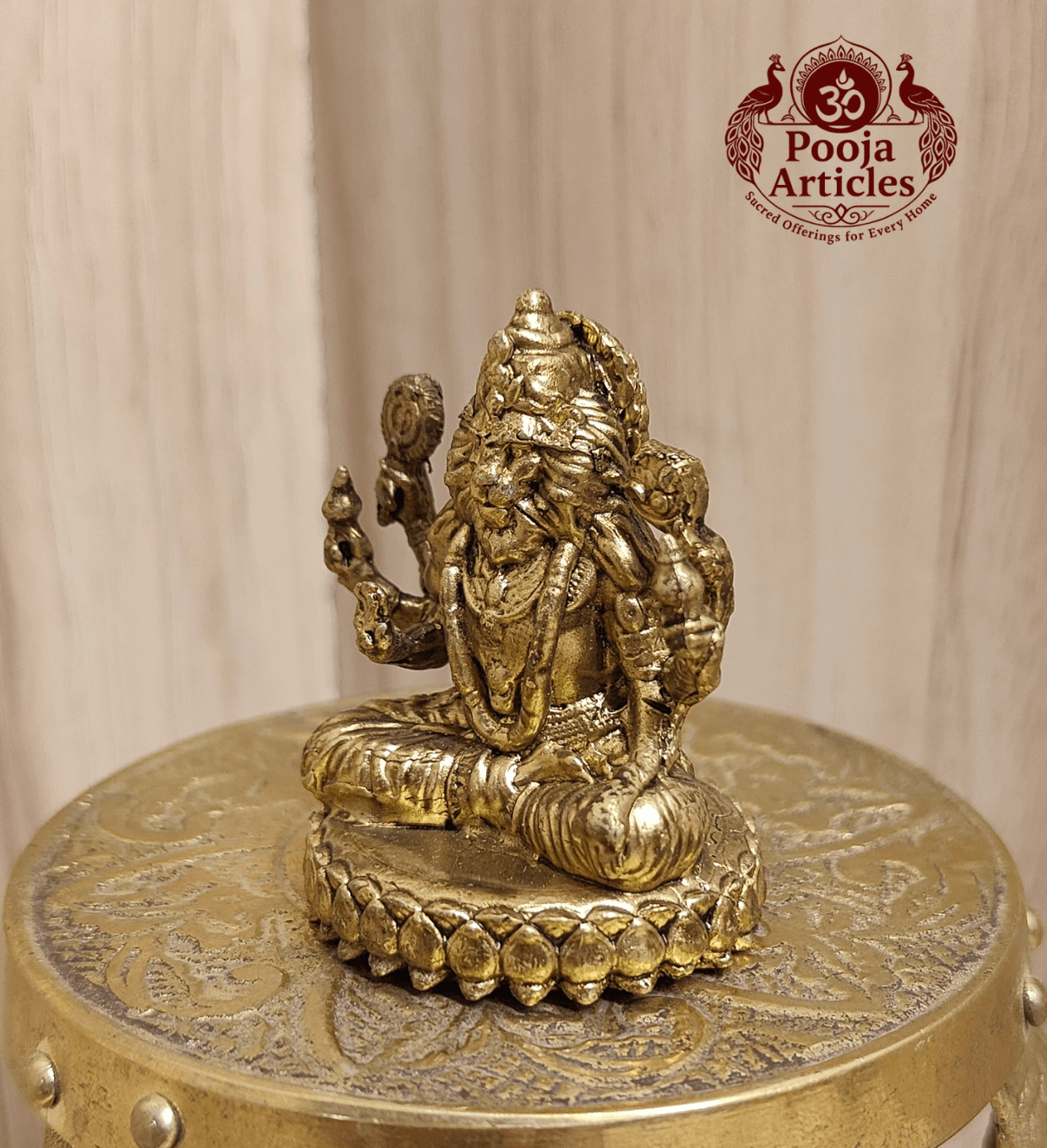 Premium Brass Narasimha Statue 1.7 Inch Pooja Articles
