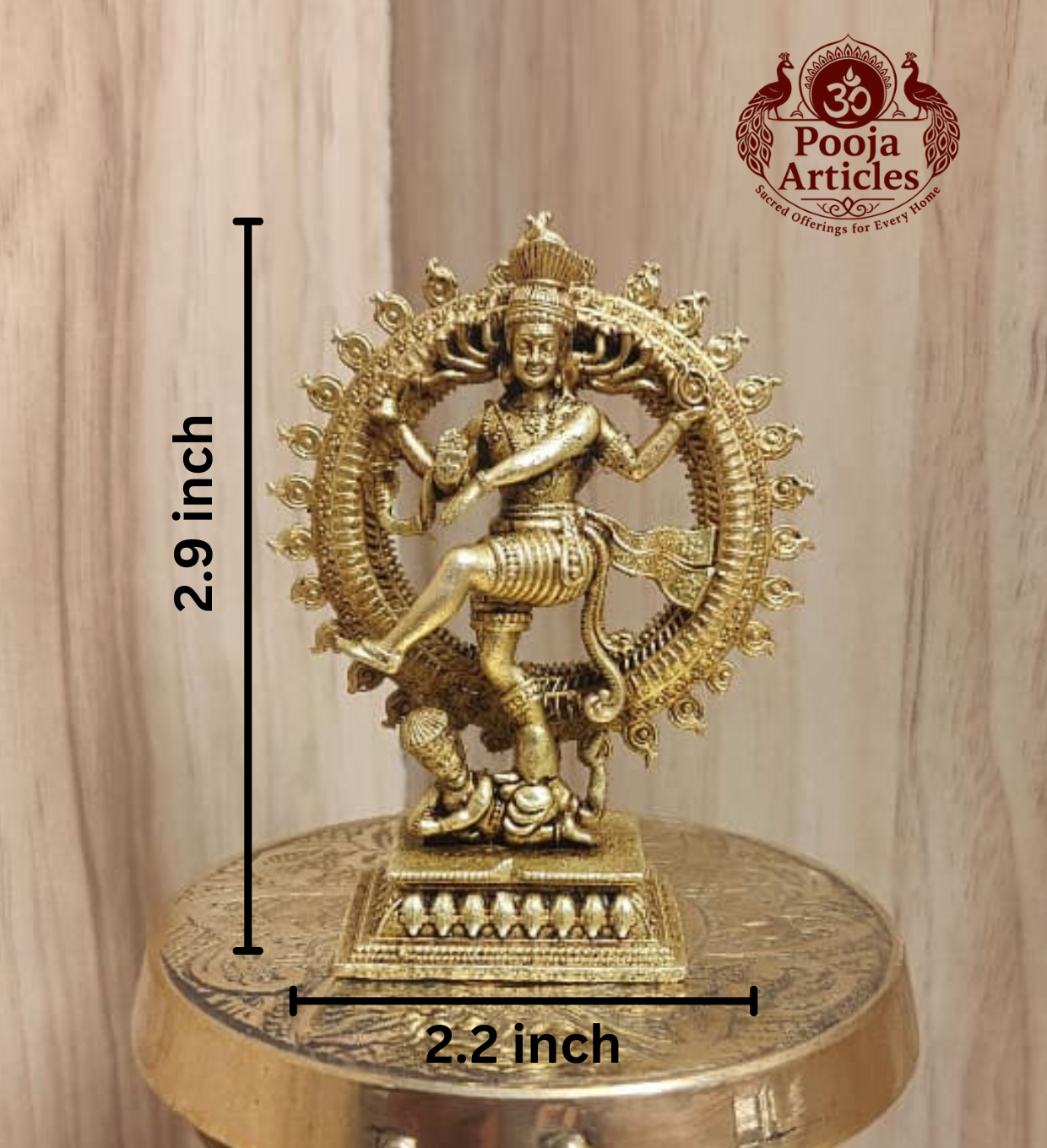 Premium Brass Nataraja Statue 2.9 Inch