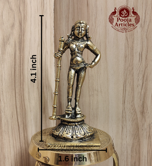 Premium Brass Palani Murugan Idol 4.1 Inch Pooja Articles