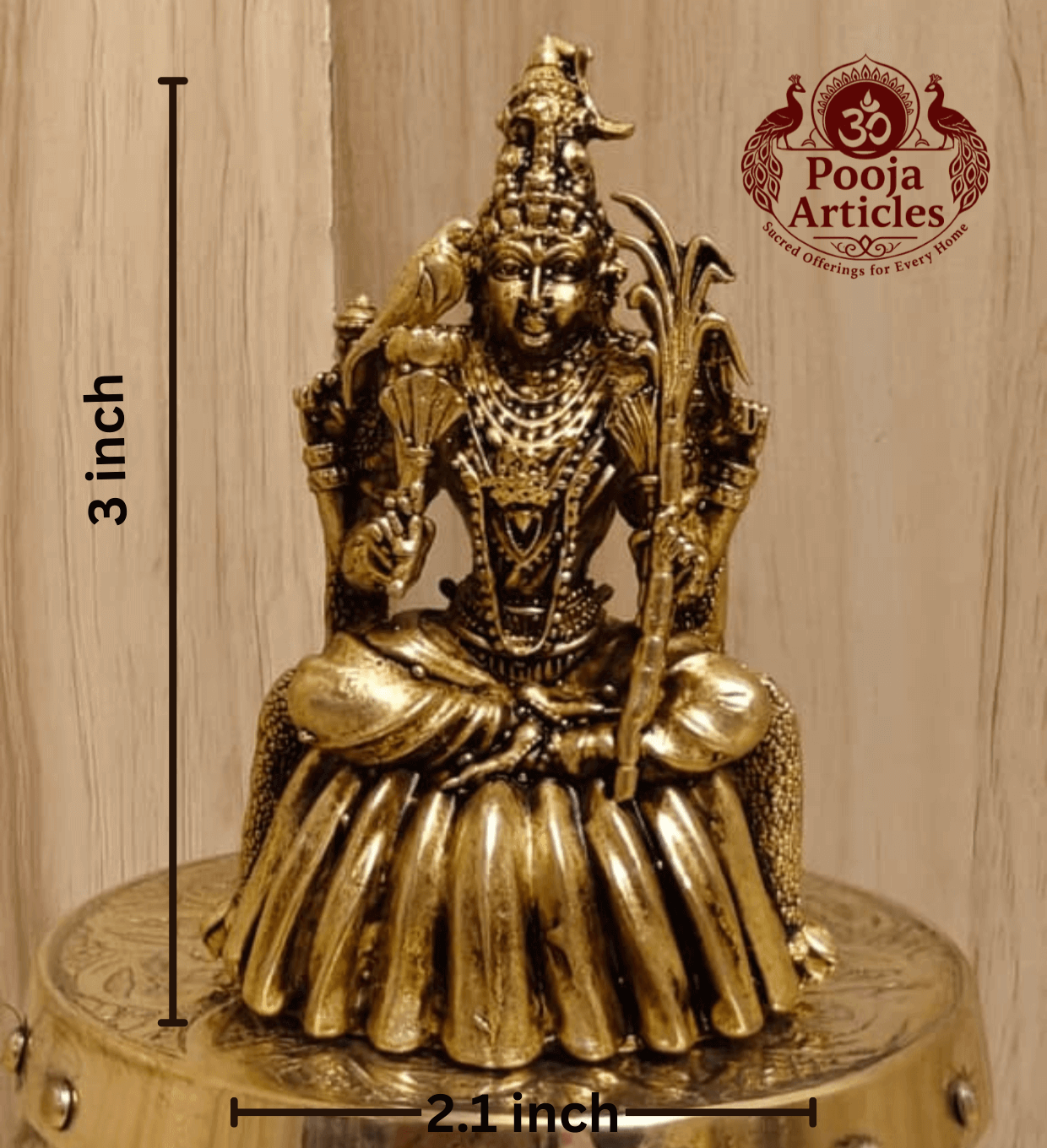 Premium Brass Rajarajeshwari Statue 3 Inch