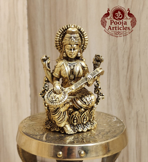 Premium Brass Saraswati Idol 3 Inch