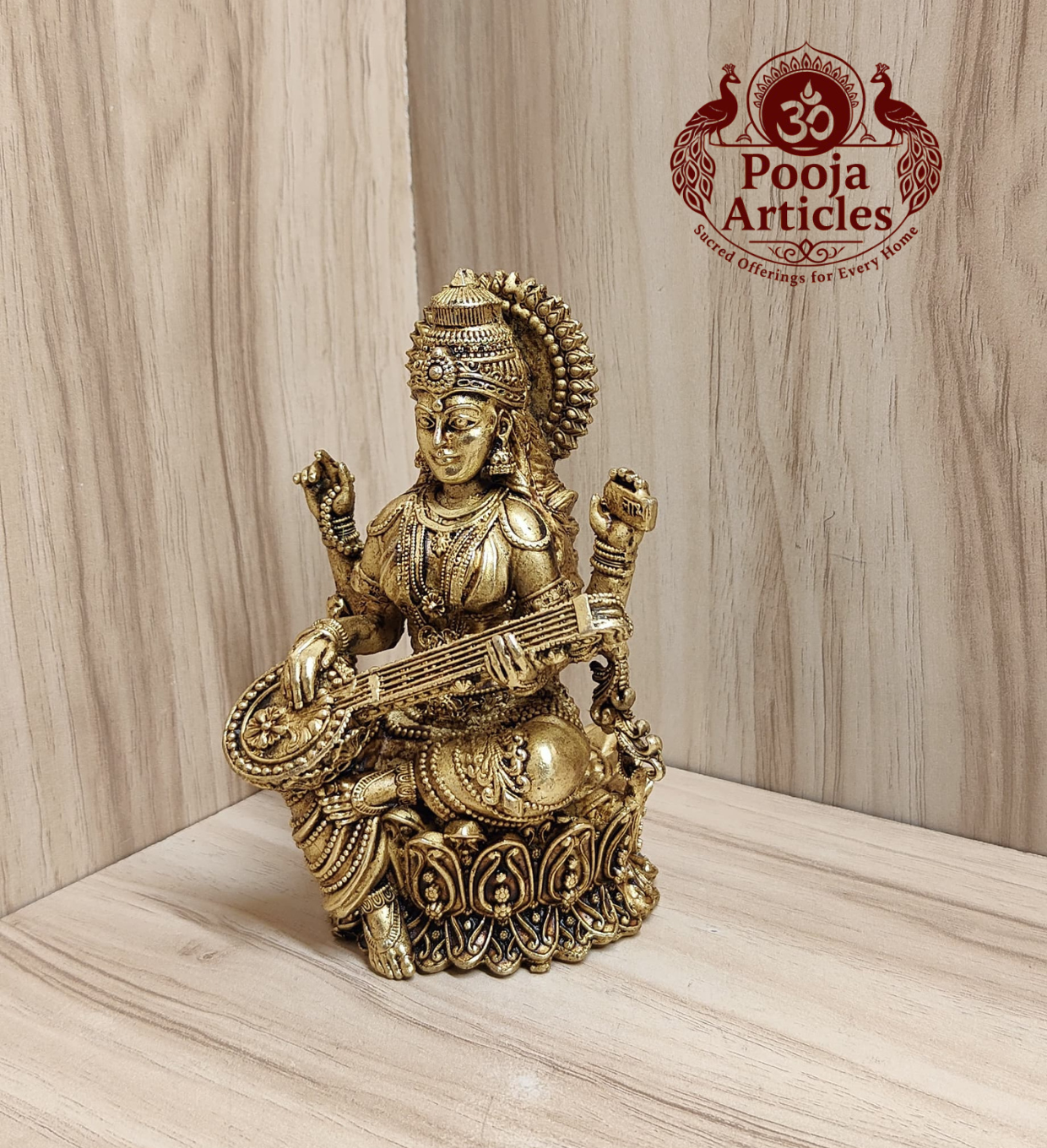 Premium Brass Saraswati Idol 5 Inch