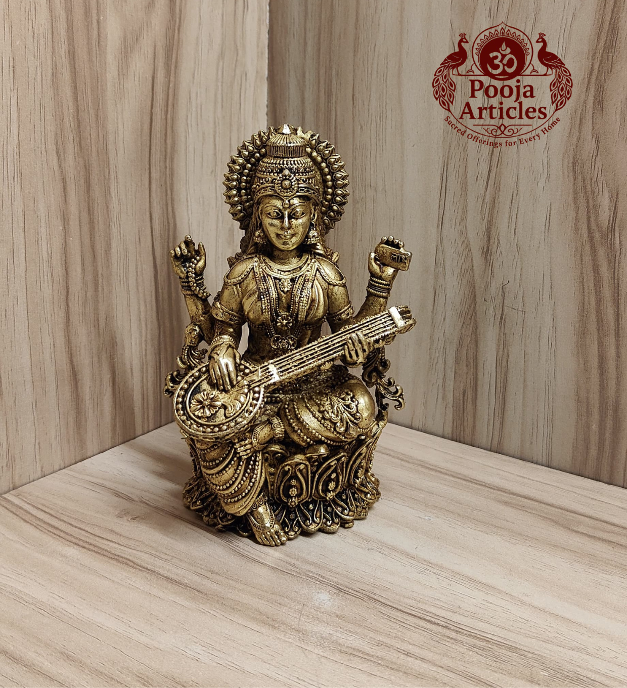 Premium Brass Saraswati Idol 5 Inch