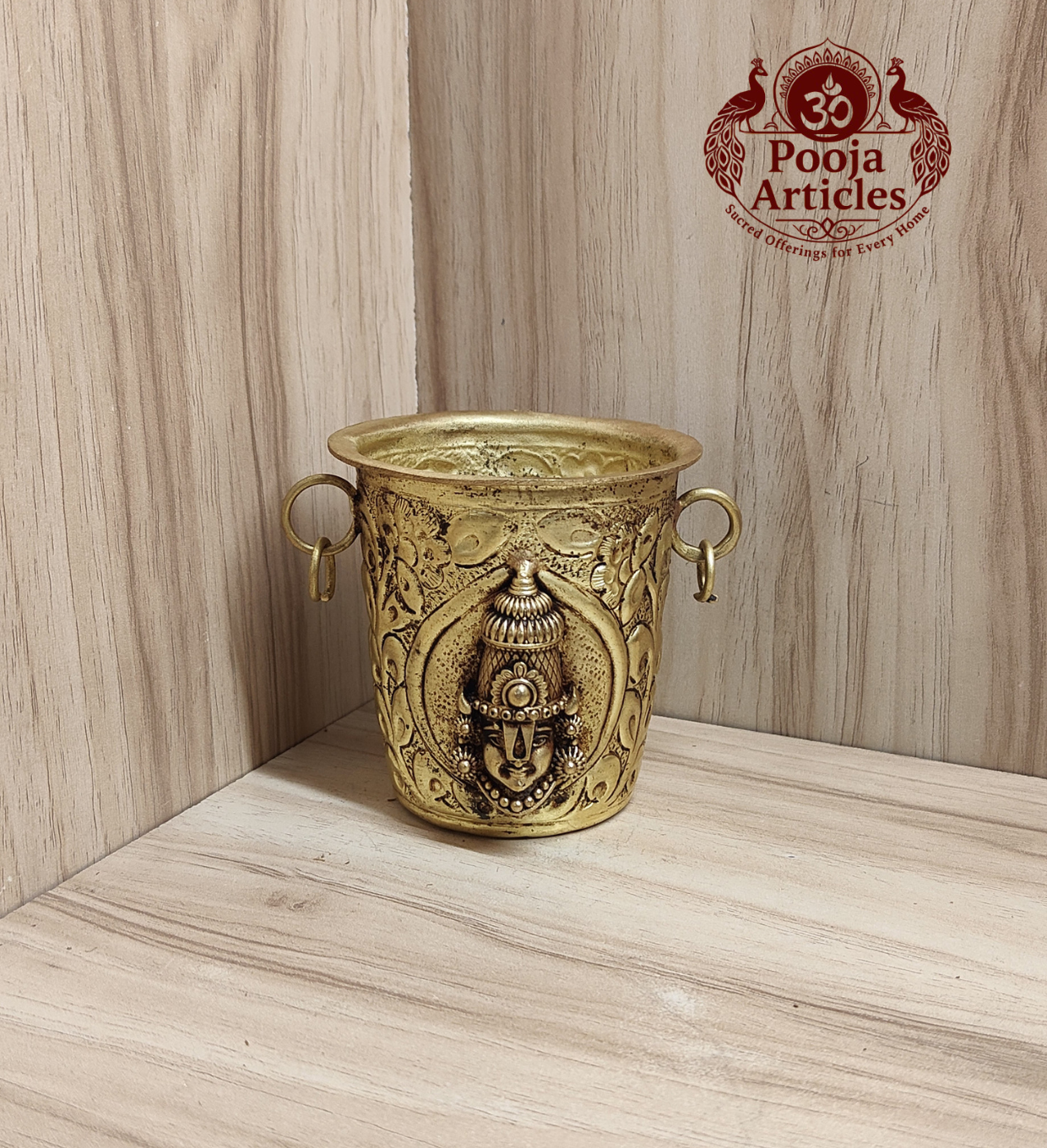 Premium Brass Tirupati Balaji Pooja Glass 3 Inch